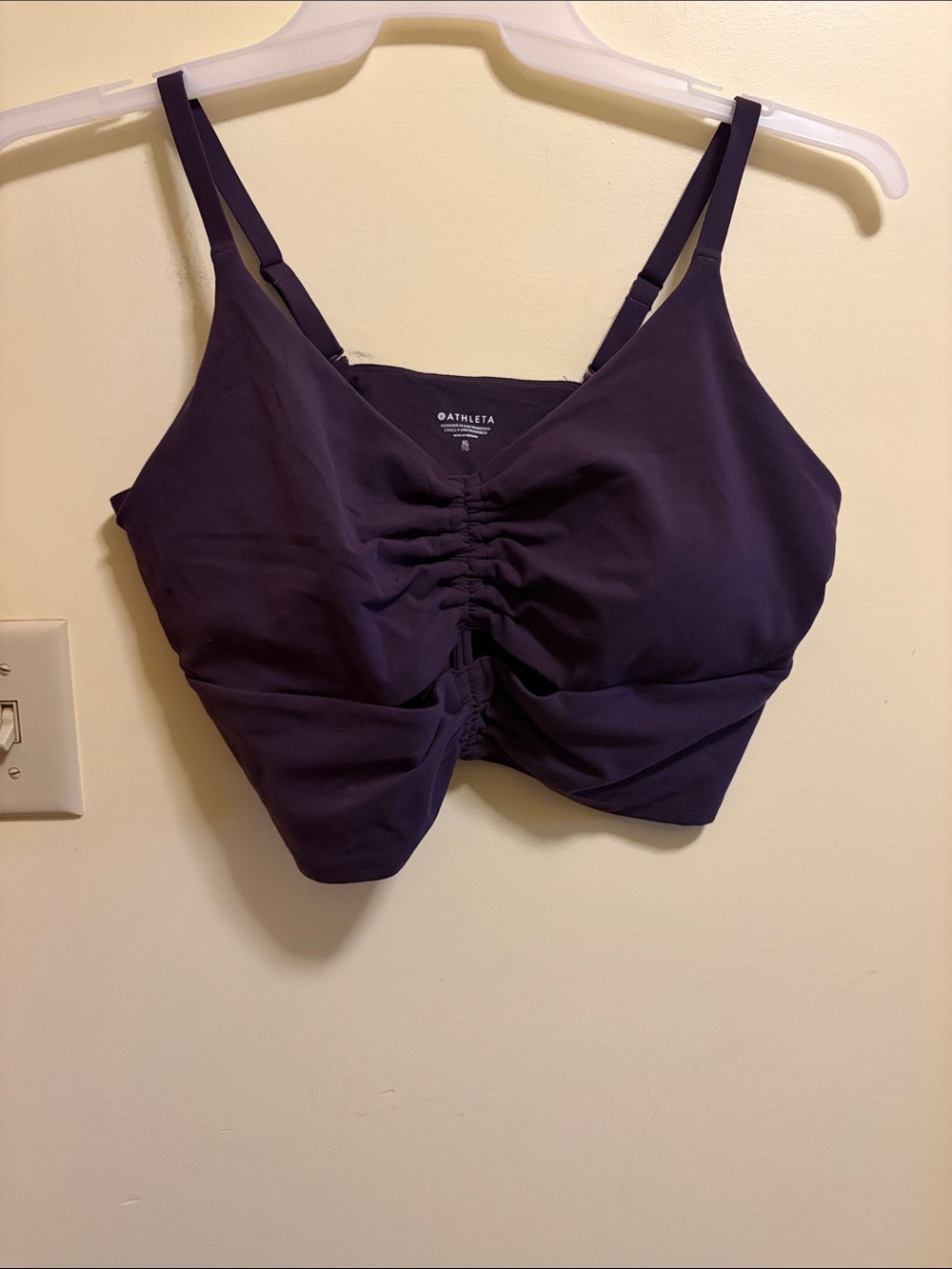 Athleta Ruched Front Bralette - Plum